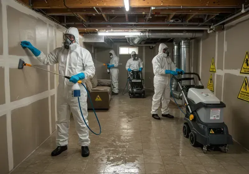 Basement Moisture Removal and Structural Drying process in Rice County, KS